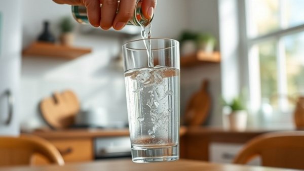 Refreshing water being poured into a glass, best morning drink for kidneys.