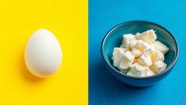 Eggs vs. Cottage Cheese image, highlighting dietary options.