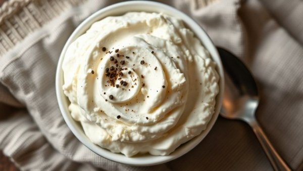 High-protein low-sodium cottage cheese alternative, close-up in bowl.