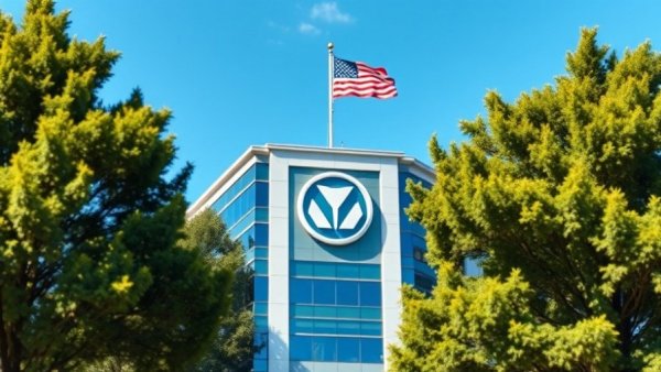 Corporate building with flag, related to weight management.