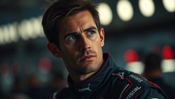 Close-up of a man in racing gear with a serious expression, representing silent symptoms of sepsis.