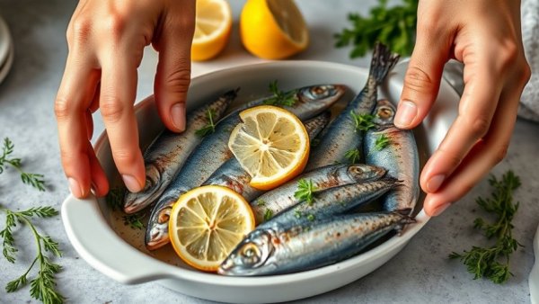 Delicious sardines with herbs and lemon for seasonal allergies.