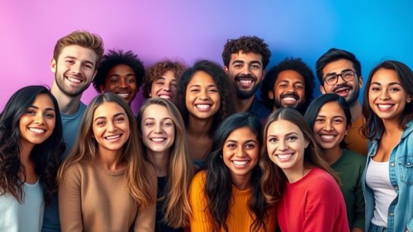 Diverse group of youth promoting children's mental health.