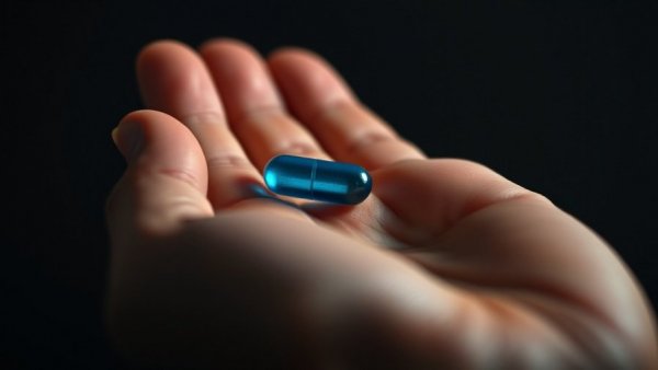 AstraZeneca Oral GLP-1 pill in hand, close-up, dramatic lighting.