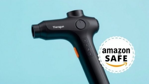 Theragun relief massage gun for sale with Amazon Prime Day badge.