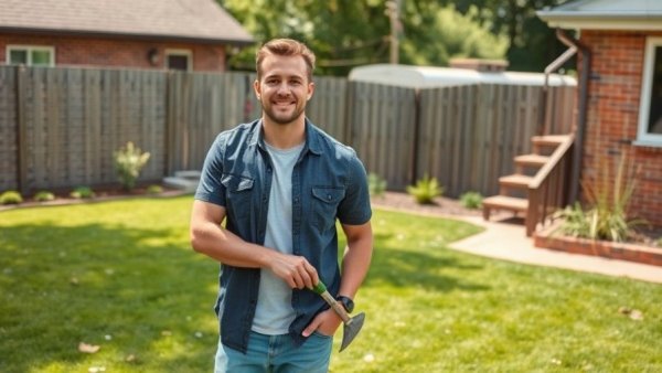 Man enjoying a summer day in his backyard, symbolizing healthy cooking for families during summer.