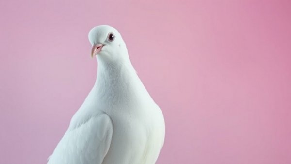 A serene white dove representing tranquility and peace.
