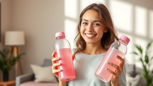Young woman promoting staying hydrated for optimal health
