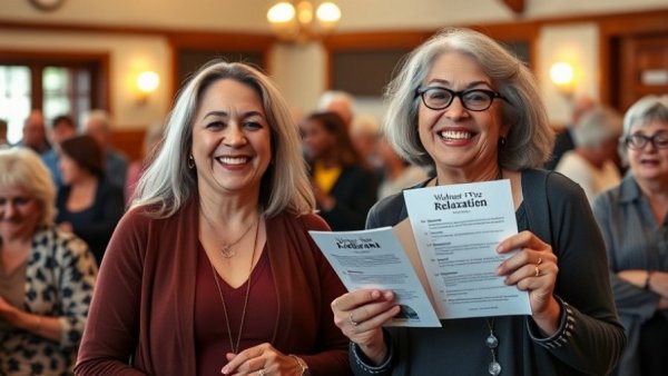 Two women at a wellness event promoting children's mental health.