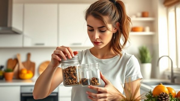 Healthy Recipe Challenge in a modern kitchen with food prep
