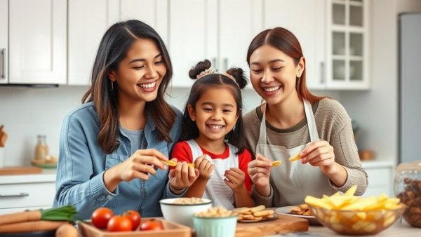 Mother and daughter in kitchen for Weekly Healthy Recipe Challenge