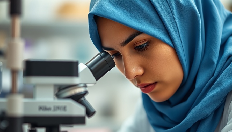 Scientist researching in lab, stress management environment.