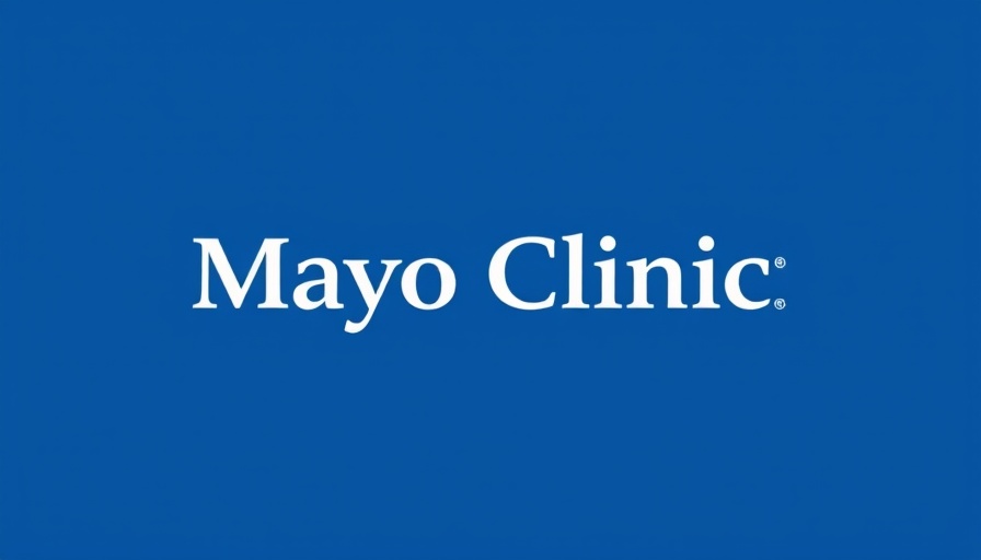 Mayo Clinic logo in white on blue background