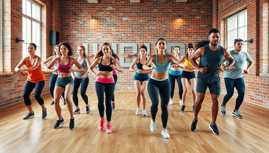 Apple Fitness workout session with diverse class participants.