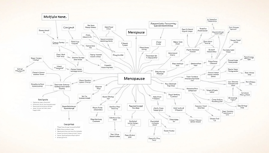 Flowchart illustrating menopause and multiple sclerosis connections.