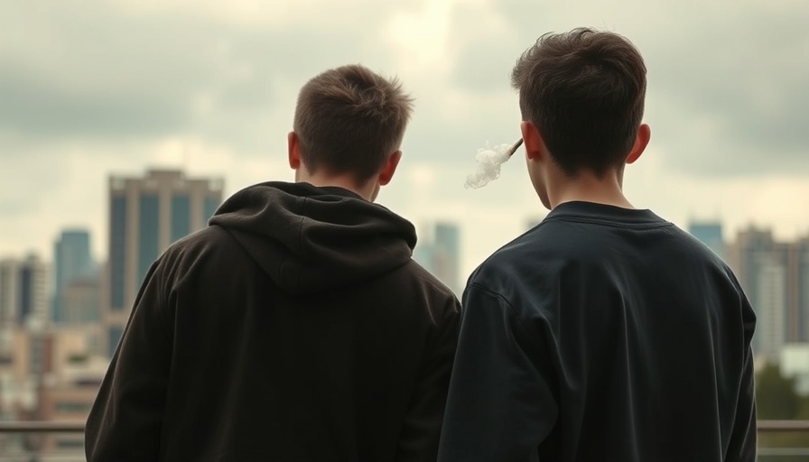 Adolescents smoking in urban environment reflecting childhood smoking.