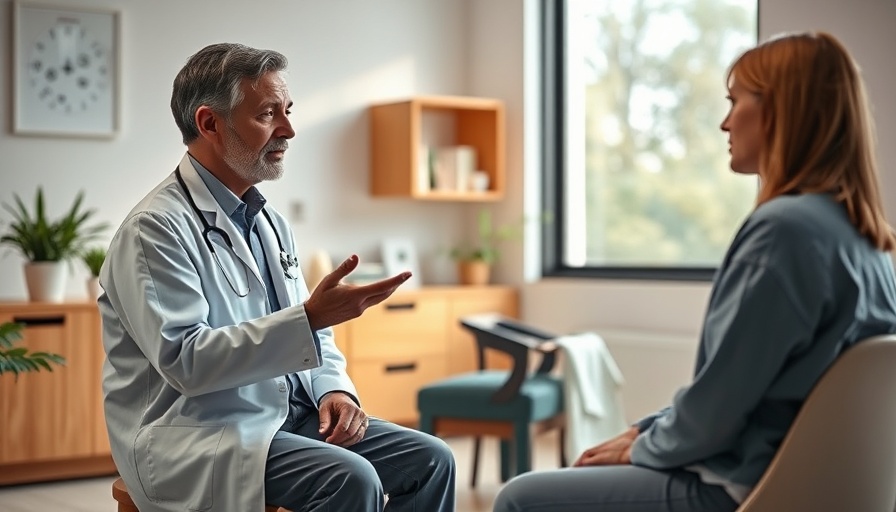 Doctor explaining DCIS treatment in a consultation room