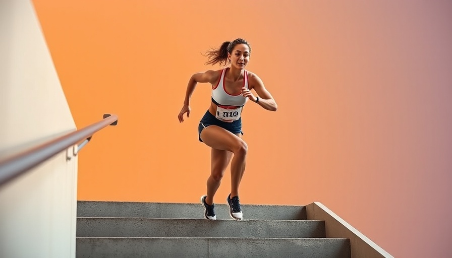 Dynamic scene of a runner wearing supportive shoes for flat feet.