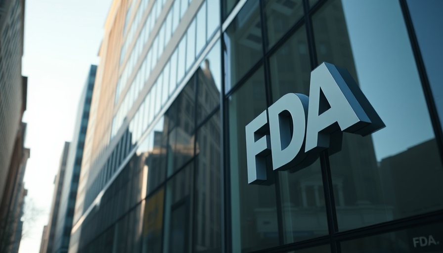 FDA building with regulatory documents representing Red Dye #3 ban.