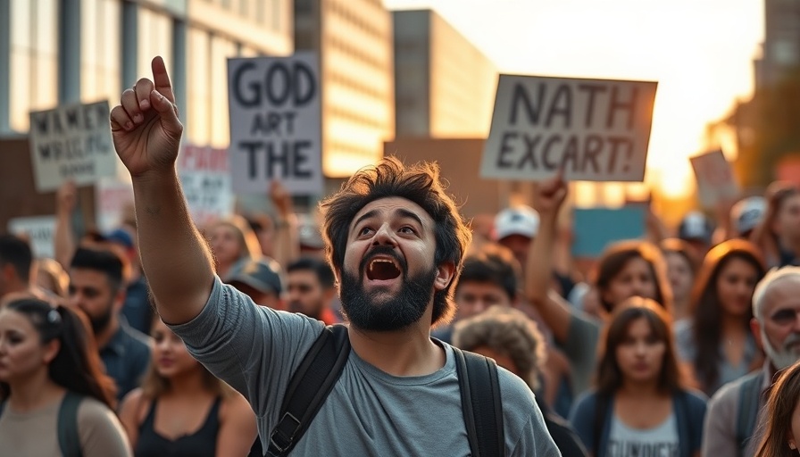 Protesters advocate for federal funding with signs in urban setting.