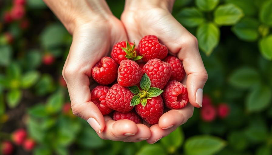 Hands holding fresh raspberries, highlighting health benefits.