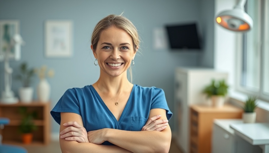 Woman discussing dental care topics in bright indoor setting.