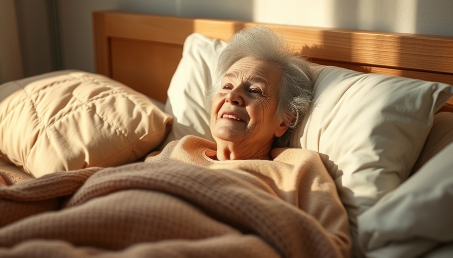 Elderly woman waking up peacefully enhances sleep optimization for brain health.
