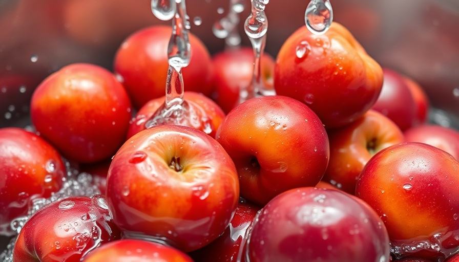 Plums being washed, representing healthy purple foods packed with antioxidants.