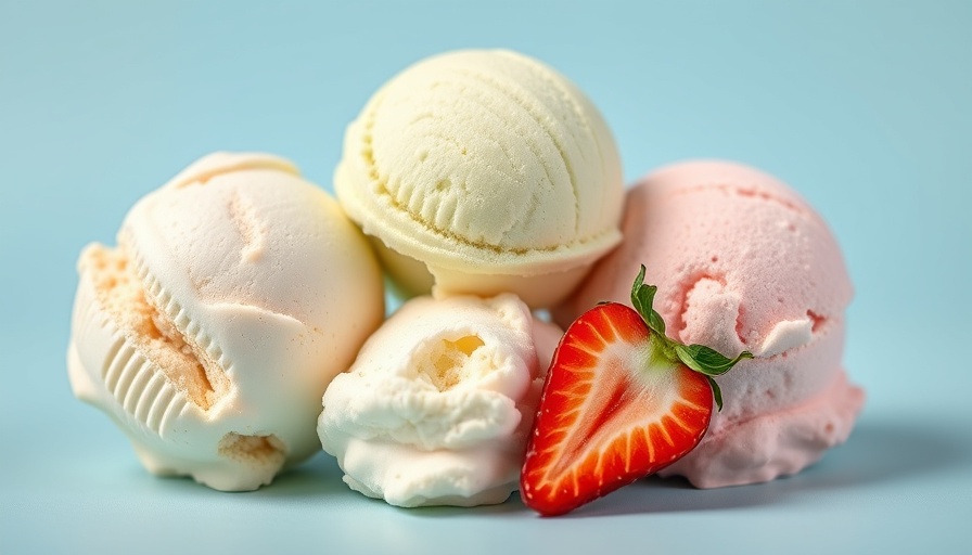 Pastel ice cream scoops illustrating removal of synthetic dyes.