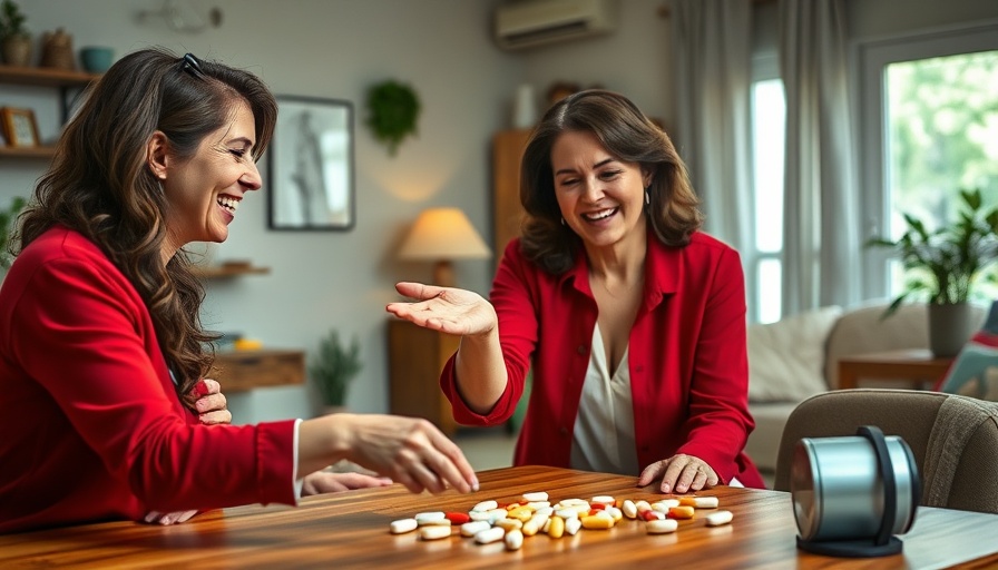 Demonstrating pill swallowing hacks in a split screen format.