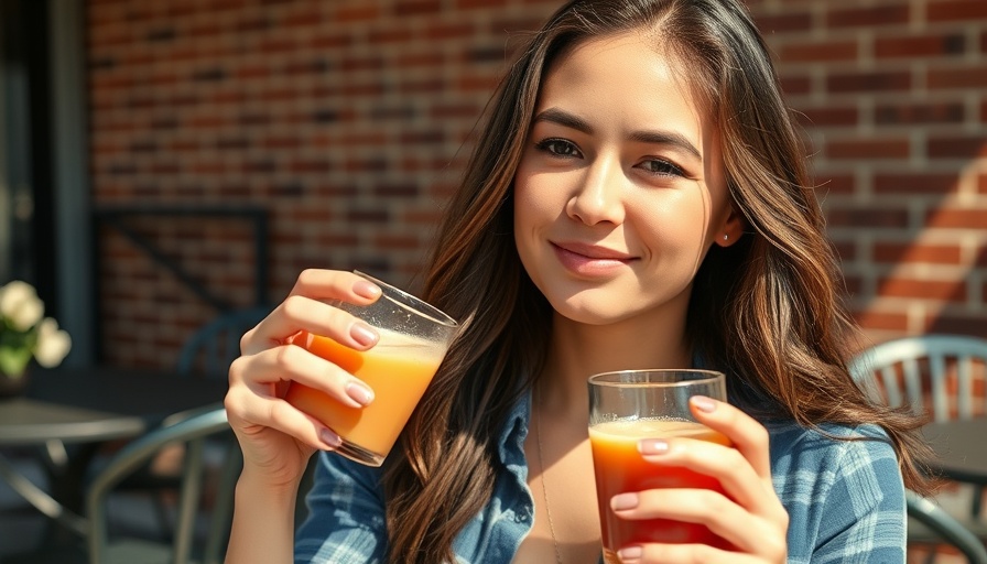 Healthy Eating Transformation: Woman enjoys smoothie on patio.