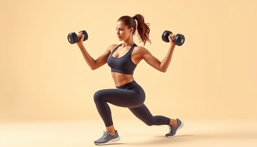 Woman demonstrating lower body strength circuits with bodyweight cardio.