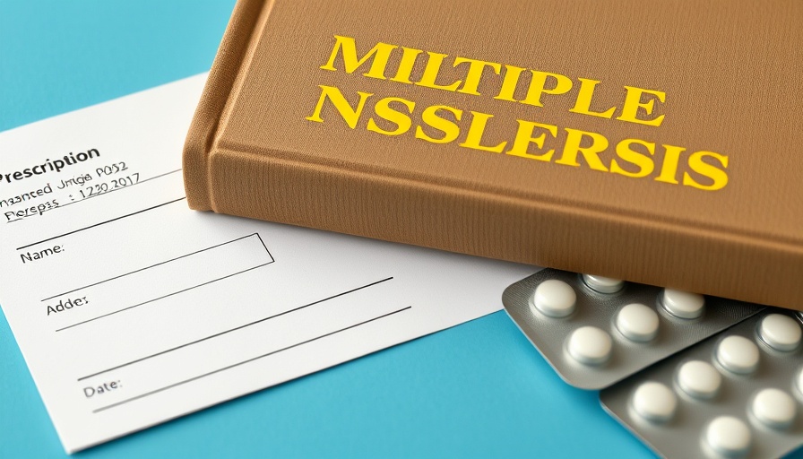 MS drug coverage and relapses concept with book and prescription pad
