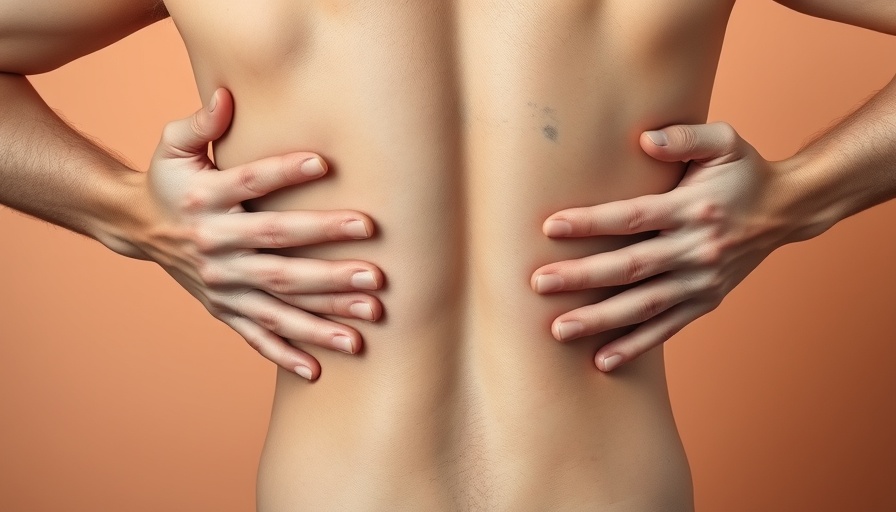 Person with hands on lower back depicting chronic pain relief concept.