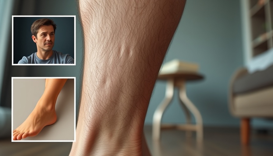Extreme tanning dangers shown with sock tan line and humorous reaction.