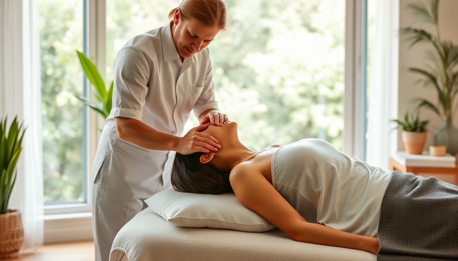 Therapist providing neck massage therapy for pain relief.