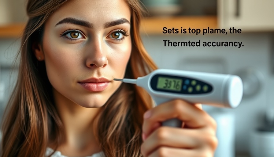 Inaccurate thermometer risks: woman holding thermometer.