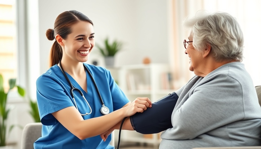 Professional checking blood pressure as a step to protect heart health.