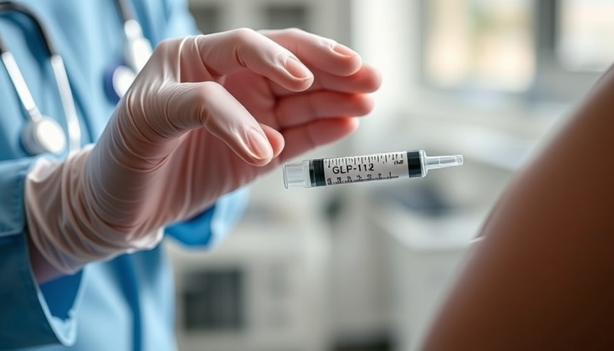 Healthcare professional demonstrating GLP-1 drug injector.