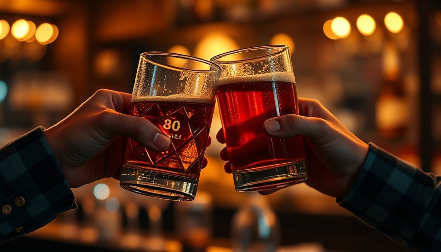 Glasses of whiskey and beer toasting; alcohol and cancer risk.