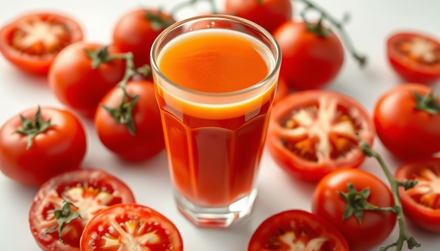 Benefits of Drinking Tomato Juice Regularly: Fresh juice and sliced tomatoes.