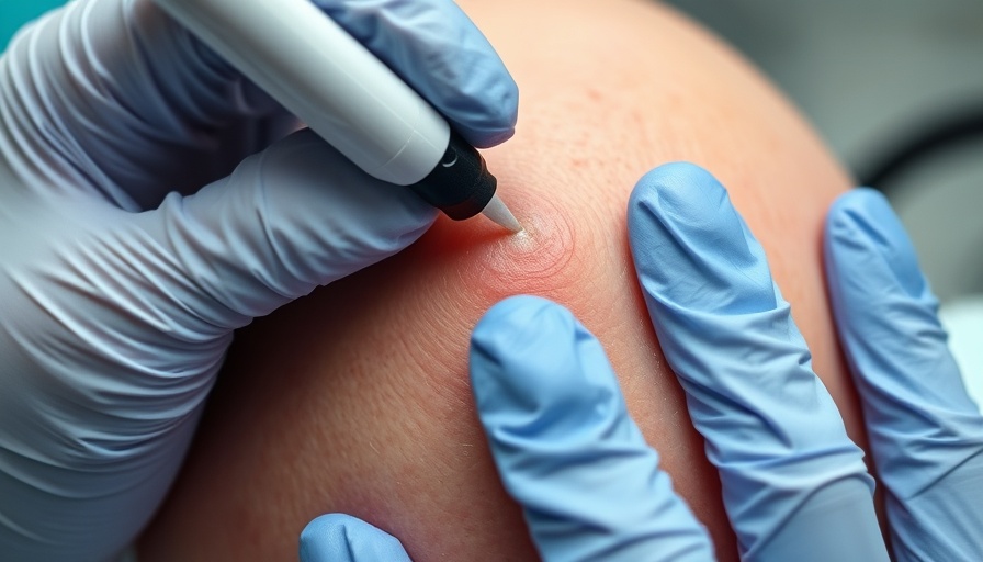 Close-up wart treatment showing cryotherapy method.