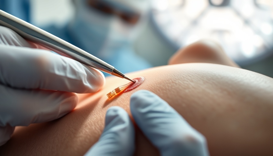 Close-up of cyst removal procedure for skin health.