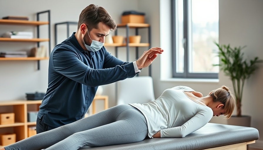 Therapist assisting with stretching, addressing why neck and back pain occurs.