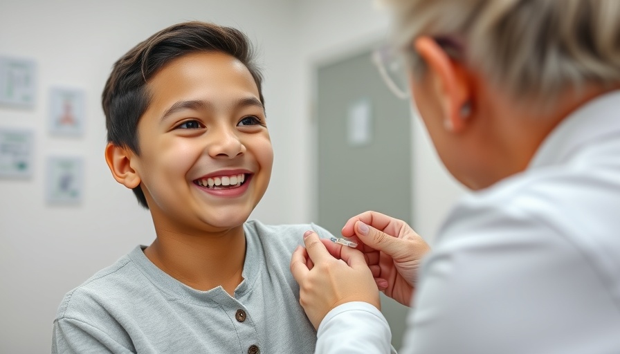 Person getting flu shot during flu season 2025, smiling.