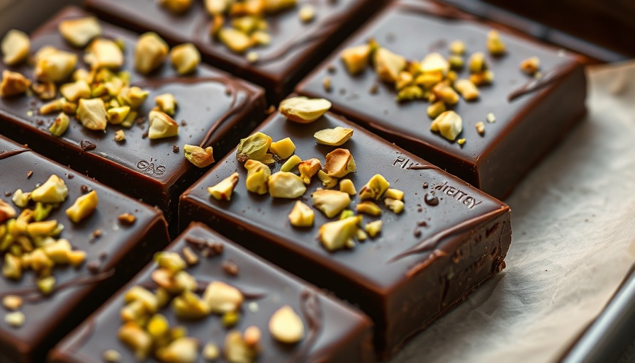 Chocolate and pistachio bars on parchment, immune-boosting foods.