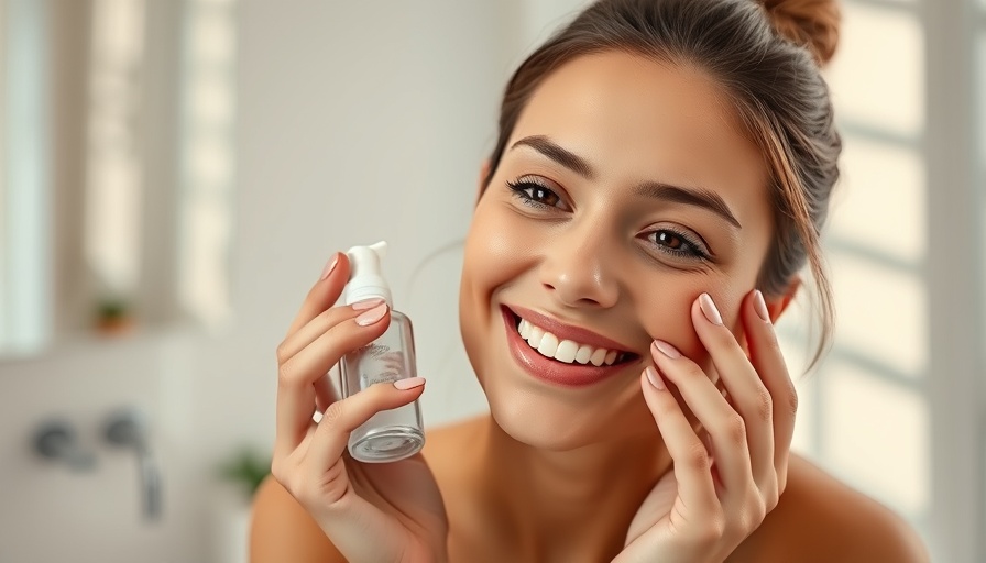 Young woman enjoying med spa treatments in a modern bathroom.