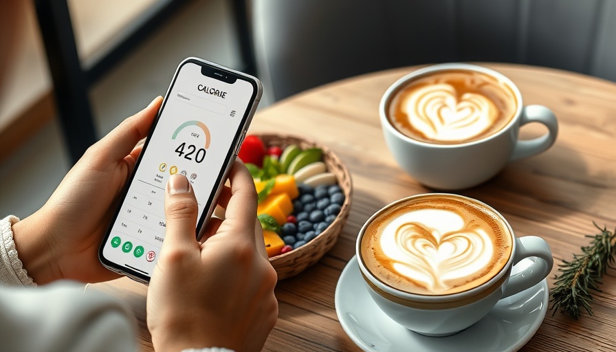 Nutrition for ADHD management: smoothie bowl and calorie app on phone.