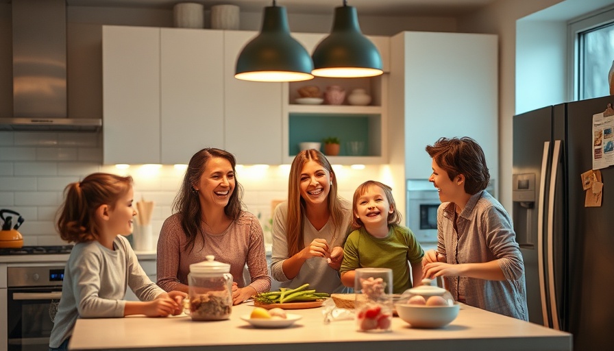 Partner support in health: joyful family in a bright kitchen.
