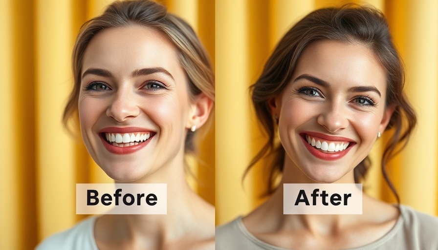 Before and after dental comparison for dental hygiene month.